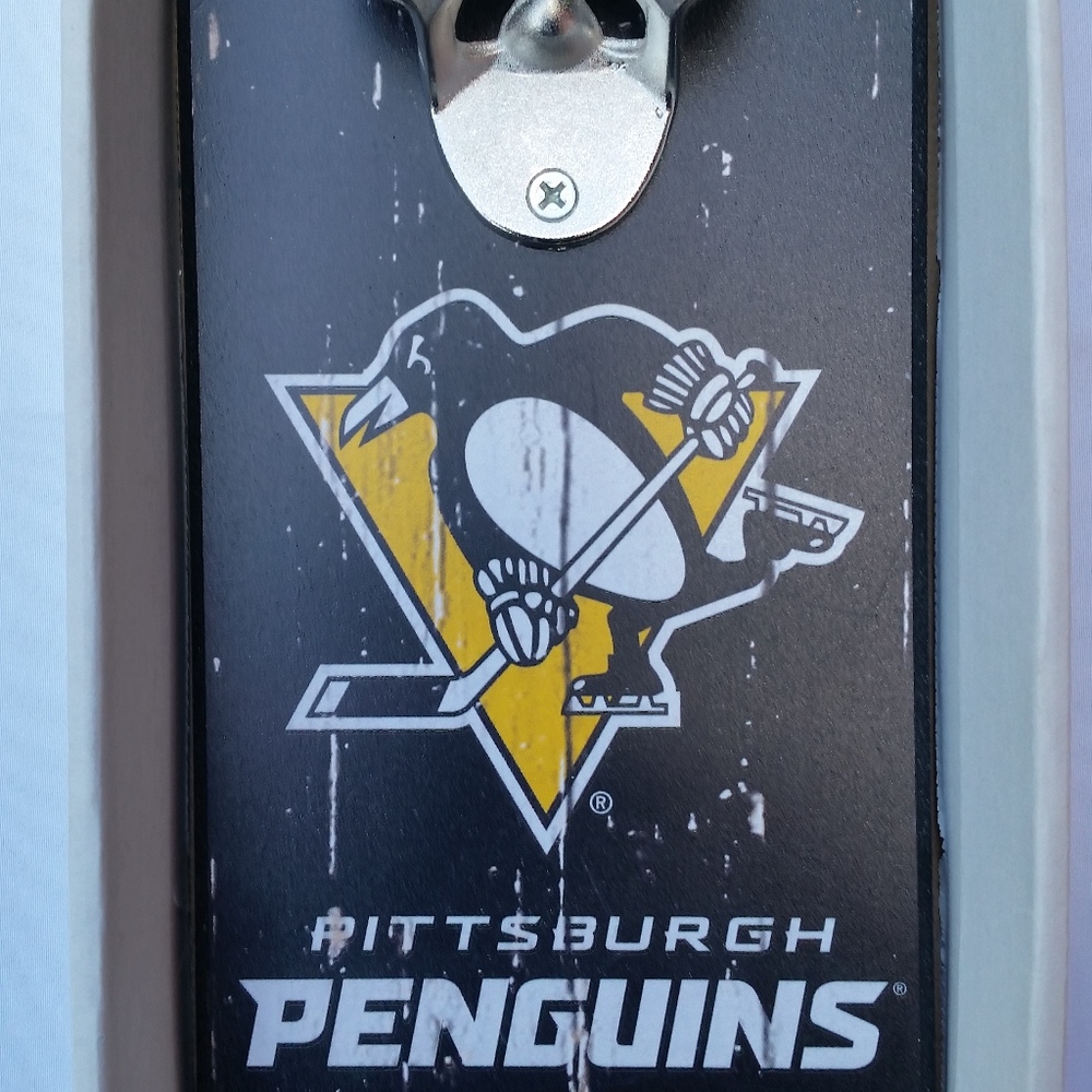 Pittsburgh Penguins Bottle Opener Plaque New tags